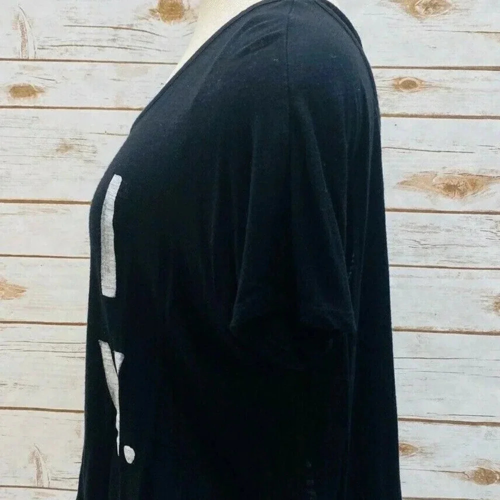 BETHANY MOTA Women Short Sleep Pull Over Scoop Neck "FRIDAY" Black Top Sz Medium - Picture 10 of 11